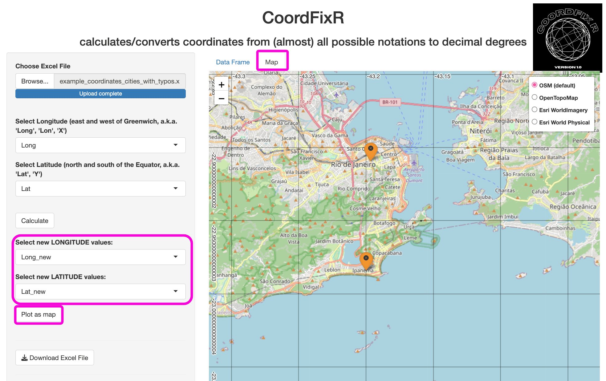L'application shiny CoordFixR pour convertir et corriger les ...